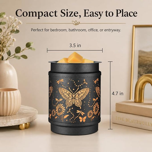 kobodon Butterfly Wax Melt Warmer Metal Wax Warmer for Scented Wax | Electric Fragrance Candle Oil Burner 2 in 1 Wax Melts as Gifts for Moms Grandma Women Girls