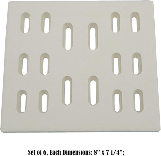 Parts DF101 (8" x 7.25", 6pk) Replacement Ceramic Radiant Flame Tamer, Heat Plate for Bakers and Chefs, Fiesta, Grand Hall Y0005XC, Member's Mark, SAMS & Turbo Gas Grill Models