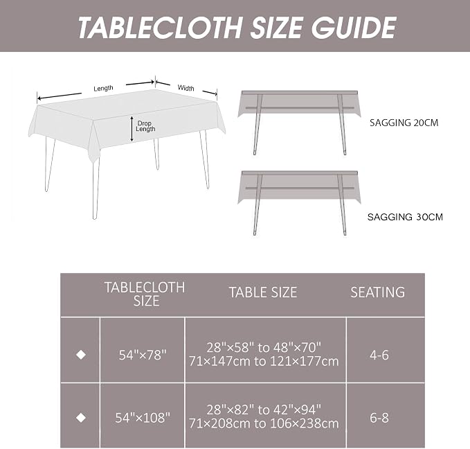 AIRCOWRIE Waterproof Vinyl Tablecloths, Heavy Duty Oil Spill Proof Plastic Table Cloth with Soft-Touch Finish, Wipe Clean PVC Table Cover for Indoor and Outdoor Use (Brown Floral, 54”×120”, Rectangle)