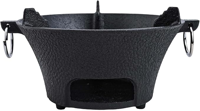 Cast Iron Charcoal Stove,Thickened Bottom for Even Heat Retention and Distribution,Cooktop and Barbecue Grill for Outdoor Cooking, Camping, Picnic,Home Use(19.5cm)