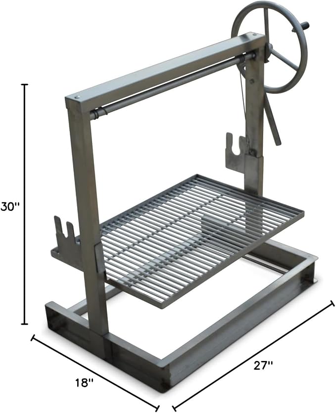 Firebuggz Santa Maria Grill with Adjustable Rotisserie Kit for Outdoor BBQ