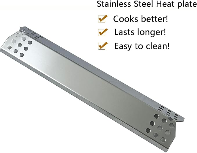 Parts DP130 (4-Pack) Stainless Steel Heat Shield 14 9/16" x 3 3/8" Replacement for Sunbeam, Nexgrill, Grill Master, Charbroil, Kitchen Aid, Members Mark, Uberhaus Gas Grills
