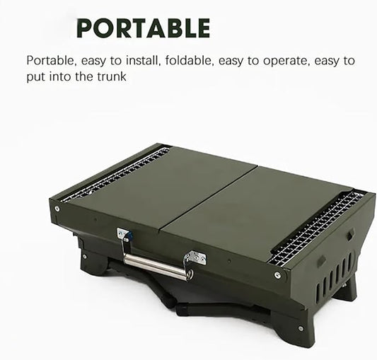 Charcoal BBQ Grills,Portable Charcoal Rack with Handle, Unique Folding Design and Stable Table Grill, Built To Last, Space-saving and Easy Portability, For Bonfire, Patio, Backyard