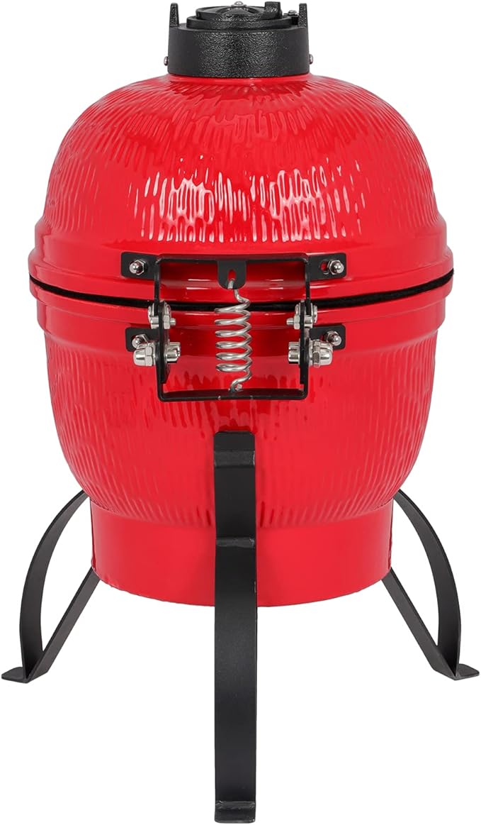 Ceramic Grill, 13" Round Charcoal Grill, Portable Barbecue Grill for Variations on Cooking Methods,Portable Charcoal Grill for Outdoor Grilling - Barbeque Grill for Outdoor Picnic 46 x 46 x 56CM