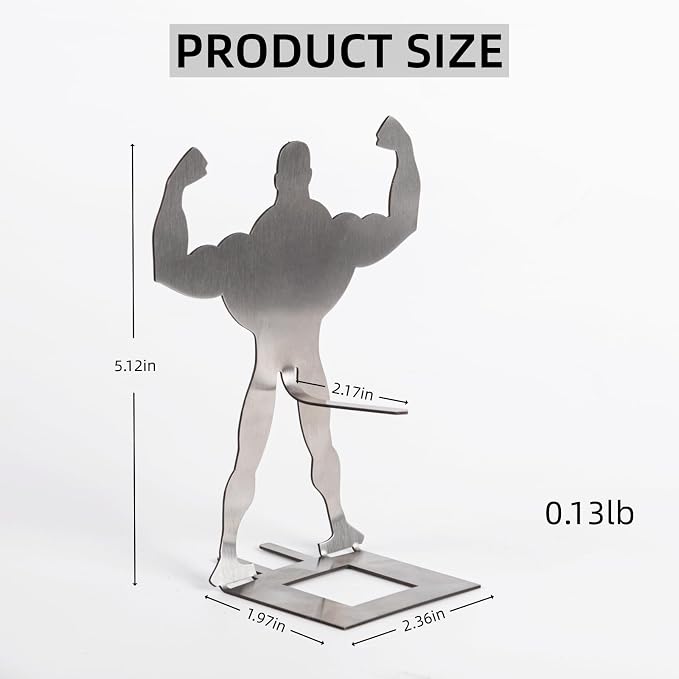 2 PCS Funny BBQ Stand Muscle Man Hot Dog Holder | Reusable Stainless Steel Hotdog and Sausage Stand | Portable Hot Dog Roaster | Barbecue Grill Accessories | Funny Birthday Gifts for Men