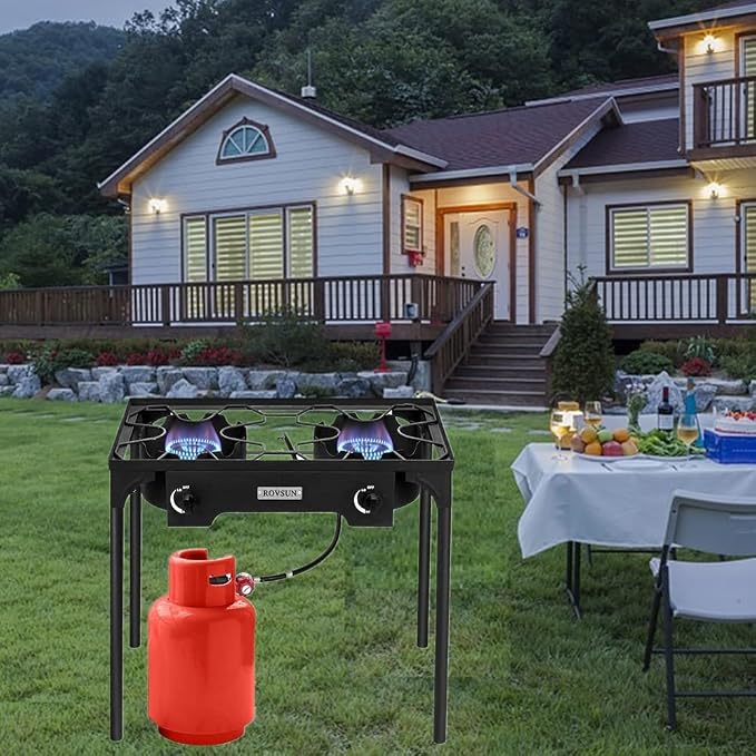 ROVSUN 2/3 Burner Outdoor Propane Gas Stove High Pressure Stand Cooker for Backyard Cooking Camping Home Brewing Canning Turkey Frying