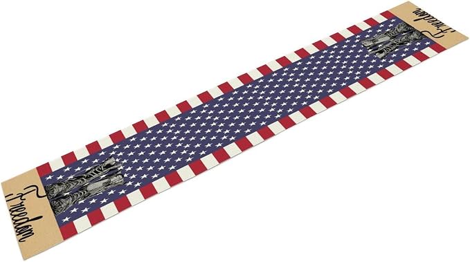 Stripes Stars Boots Freedom Memorial Day Patriotic 4th of July Table Runner, Independence Day Holiday Farmhouse Burlap Indoor Kitchen Dining Patriotic Independence Table Decor Home Party 13x36 Inch