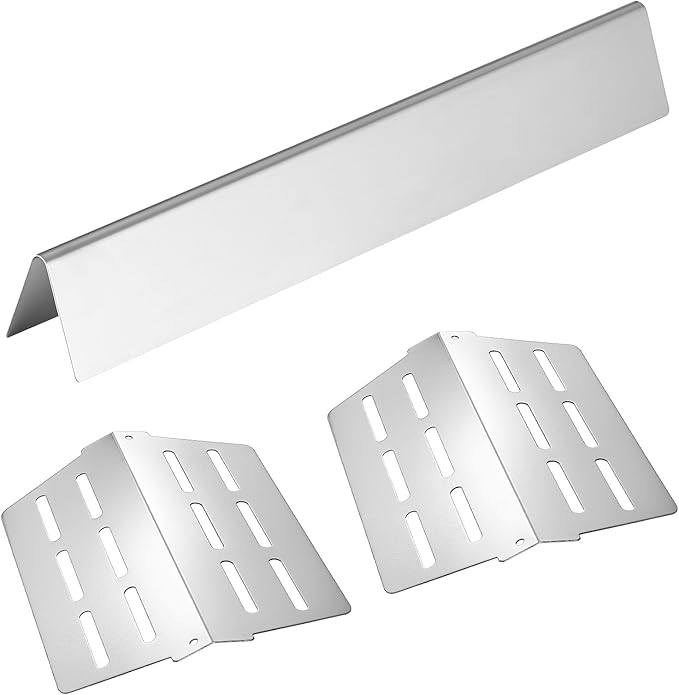VEVOR Flavorizer Bars and Heat Deflectors, 17 inch Grill Replacement Part, for Weber Genesis 300 Series Grills, Including E310 E320 E330 S310 S320 S330, Stainless Steel Thicker Heat Plate, 7 Pack