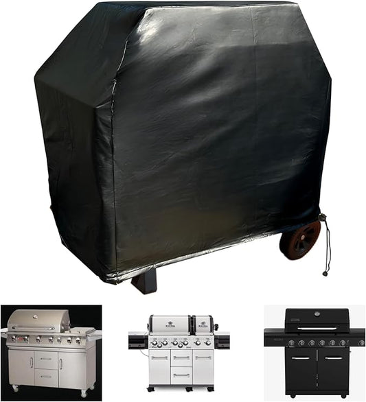 Formosa Waterproof BBQ Freestanding Gas Grill Cover, Durable Large Island Grill Cover, Protect Your Barbeque, XXL Fits Weber Char-Broil Nexgrill Brinkmann Monument 75" L x 26" D x 48" H Black Vinyl
