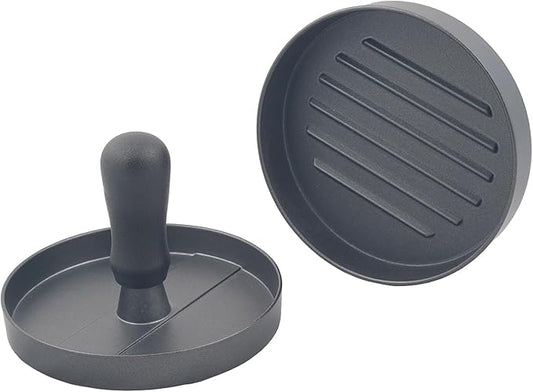 Aluminum Burger Press Patty Maker with 200 Non-Stick Papers - Commercial & Home Use, Hamburger Meat Press Tool, Dishwasher Safe (Black)