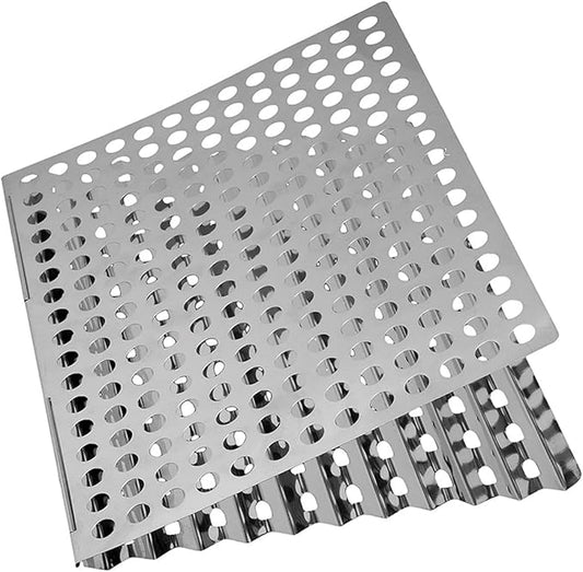 Mr. Bar-B-Q 06039Y Dual Sided Reusable BBQ Sheet | Commercial Grade Stainless Steel | Easy to Use Grilling Accessories | Perfect for Covering Messy Grids | Great for Delicate Foods | 12 x 18 Inches, SS