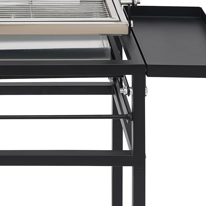 Portable Charcoal Flip Grill, 360° Rotating Outdoor BBQ Grill, Steel Flipping Barbecue Grills, Cooking Grill with Removable Tray Suit for 8 People Camping Picnic Yard Party