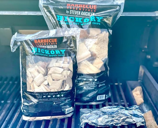 Steven Raichlen All Natural Hickory Wood Chunks for Smoking -420 Cu In Box or Bag, Approx 5 Lbs- Kiln Dried Large Cut BBQ Wood Chips for Smoker -Barbecue Chunks for Smoked Meat- Grilling Gifts for Men