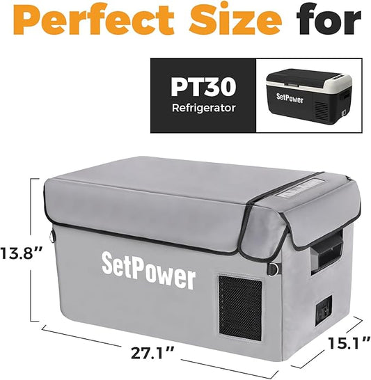 Setpower Insulated Protective Cover for PT30/RF30 Portable Refrigerator,12 Volt Portable Car Refrigerator Cover