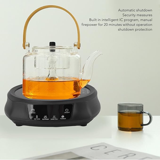 800w Electric Mini Stove Hot Plate, Portable Electric Ceramic Stove With Adjustable Power Levels Countertop Burners ElectricHot Plate For Boiling Water Making Tea And Coffee(black)