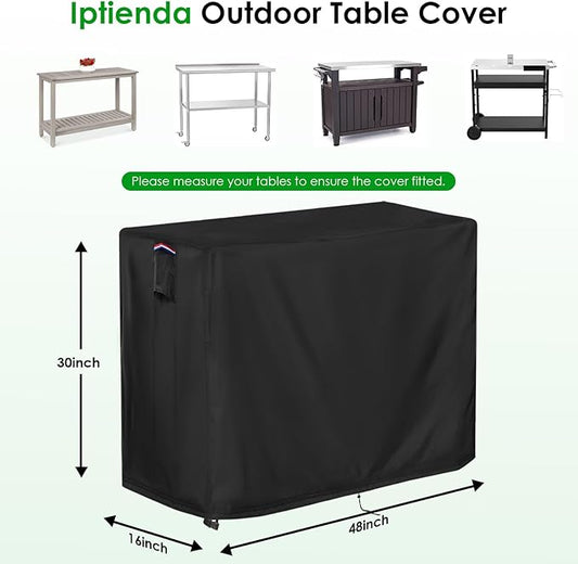 Outdoor Table Cover for Outdoor Bar Buffet Table, 48inch Patio Table Cover Waterproof for Bar Height Patio Furniture,Grill Cart-48"L x 16"W x 30"H