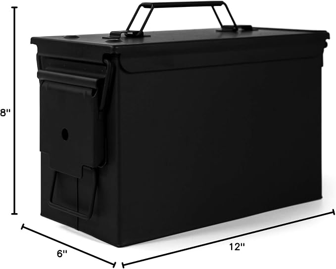 GUGULUZA Metal Ammo Can 30 50 Cal, Waterproof Airtight Ammo Containers Case | Heavy-Duty Ammunition Storage Case Military Container, Lockable Box w/Flip Top for Long-Term Storage Bullet, 30Cal and 50 Cal