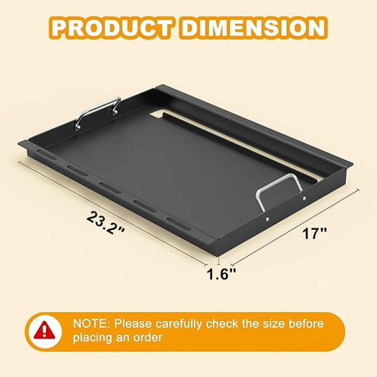 Full Size Griddle Insert Replacement Part for Nexgrill 4-Burner 720-0925 Grills, Non-stick Flat Top Cooking Griddle for Nexgrill 720-0925P 720-0925PG 720-0340 720-0718A, Carbon Steel