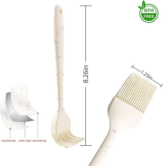Silicone Basting Brushes,Heat-Resistant Candy Colors Pastry Brush, Strong Steel Core and One-Piece Design, Perfect for BBQ, Grilling, Baking, and Kitchen Cooking, BPA-Free