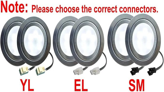 2-Piece Range Hood Bulb Light 1.5W LED 68mm 12V DC For Kitchen Hood Smoke Ventilator Lamp Equivalent 20W Old Light(SM Connector,White 6000K)