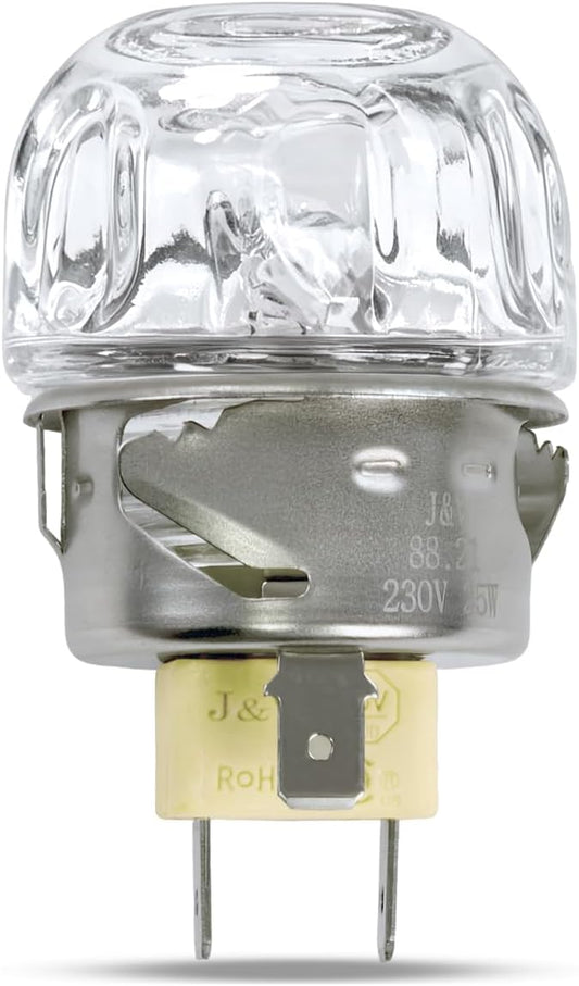 J&V BEDEBUR G9 High Temperature Resistance 500 Degrees 120V 25W Oven Lamp, Round Glass Cover Resistant to High Temperature, G9 Halogen Bulb, Ceramic Holder, Cut-Out 35.5mm Diameter (12V 40W)