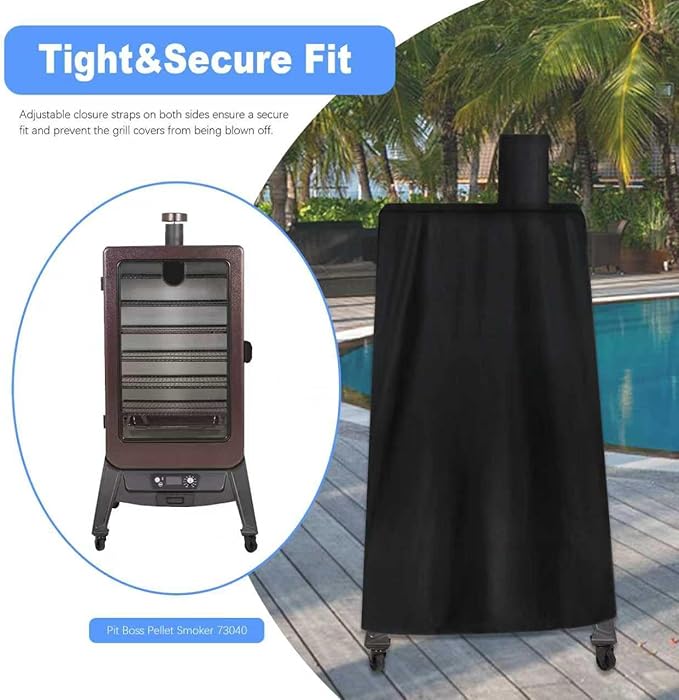 Vertical Smoker Cover for Pit Boss 4/5/7 Series Smokers, PBV4PS1, PBV5PW1, PBV4PS2, PBV5P1, Pro Series 4/5/7 Vertical Pellet Smokers,Outdoor Waterproof BBQ Grill Cover for Pitboss 73550