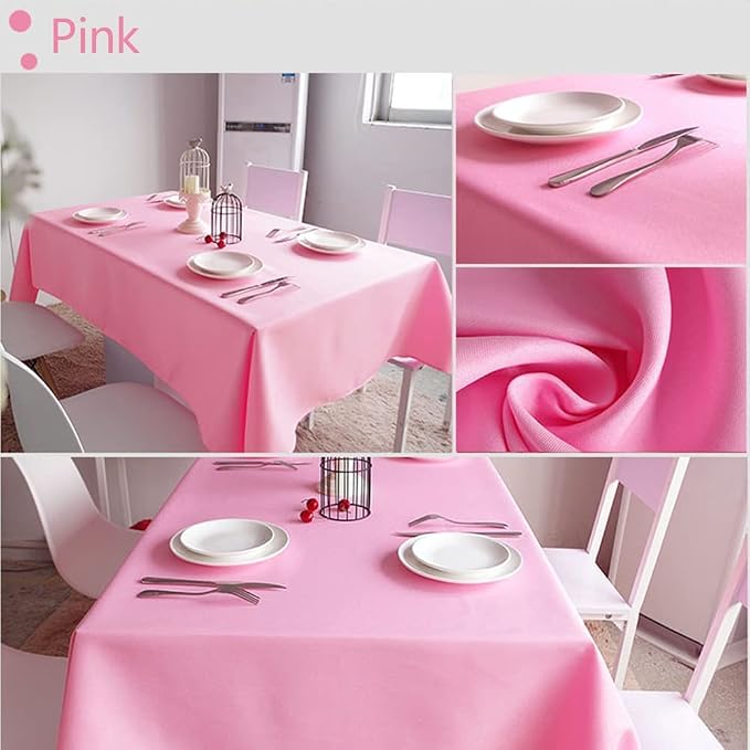 Pink Square Tablecloth 54 x 54 Inch 210 GSM Stain&Water Wrinkle Resistant Washable Fabric Table Cloth for Dining Table Buffet Parties Outdoor Picnic Camping Kitchen
