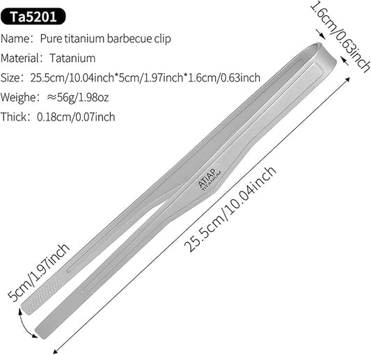 Titanium BBQ Tongs Grill Tongs Tweezer Clip Multi Function for Kitchen Salad Steak Barbecue Buffet (Grey, 10)