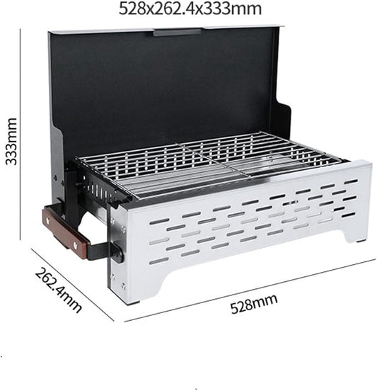 ALLC Charcoal Grills Tabletop Barbecue Rack Camping Outdoor Stainless Steel Barbecue Outdoor Barbecue Skewers Portable Barbecue Stove Barbecue Grill for Garden Outdoor Cooking