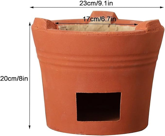 Red Clay Charcoal Stove, Outdoor Pottery Barbecue Stove, Clay Grilling Stove, Home Heating Stove, Camping Barbecue Too,A-16CM