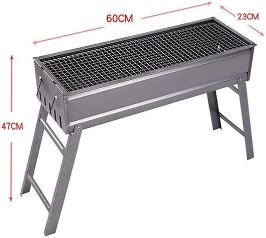 Camping Barbecue Grill Outdoor Folding Charcoal Barbecue Grill Portable for Garden Camping Family Dinners Barbecue Charcoal Grill(60 * 47 * 23cm)