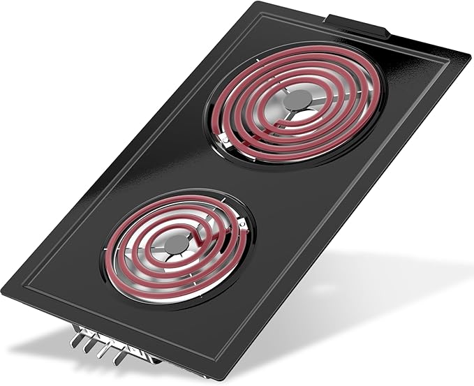 Upgraded JEA7000ADBA Coil Element Cartridge Compatible with Jenn Air Cooktop Replacement Parts Range Stove Cartridge For Whirlpool Electric Burner Cartridge JEA7000ADB With Drip Pans