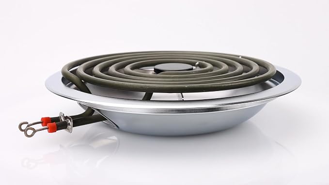 4 Pack Chrome Drip Pans & MP22YA Electric Stoves Burner Elements by Fetechmate, Fit for F-rigidaire Ken-more Electric Stove, Best Value Combo Sets with 25% Thicker Heating Wire for More Stable
