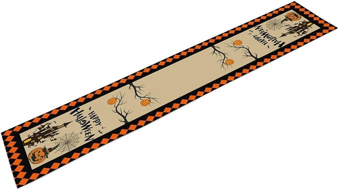 Pumpkin Table Runner Halloween Table Runners Halloween Table Decorations Indoor Pumpkin Party Decor 13x36