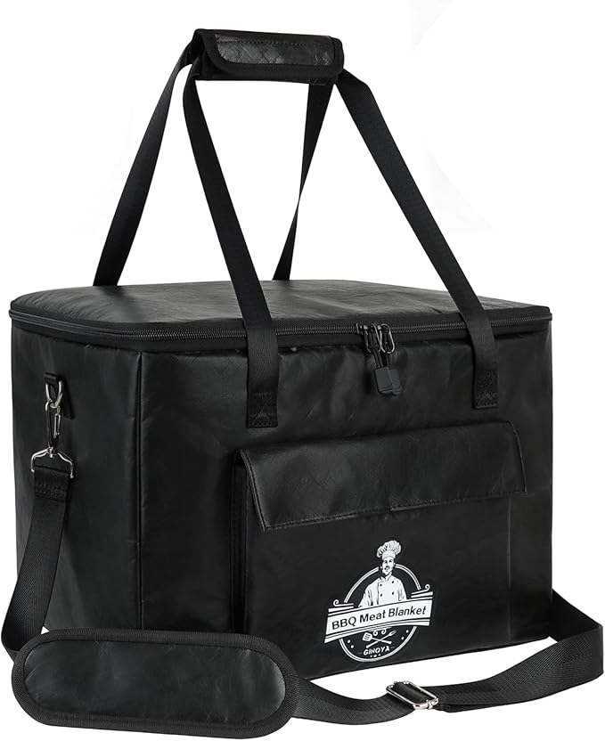 BBQ Blanket for Resting Meat, Reusable Insulated Brisket Resting Bag for BBQ, Meat Resting Bag for Brisket, Pork Shoulder and Turkey, Smoker Accessories, 16 x 10 x 10 Inch, Black