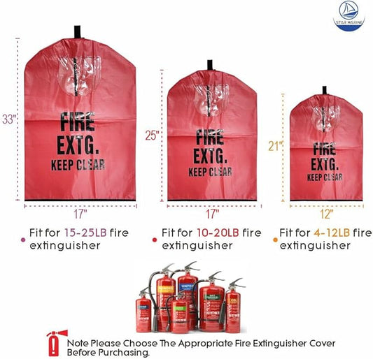 Heavy Duty Fire Extinguisher Cover with Window - Fire Protective Sleeve from Scuffs & Scratches Accessories (17" W x 25" L(Fit for 10-20LB))
