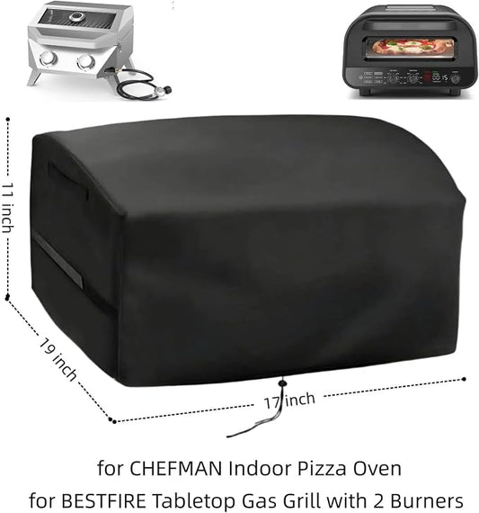 Pizza Oven Cover for BESTFIRE Gas Grill 2 Burner,for CHEFMAN Pizza Oven | 17x19x11,Waterproof Dustproof Heavy Duty Oxford Fabric,for Bestfire 2 Burner Grill BFEQT42CAS-T,for Chefman 12 In Oven