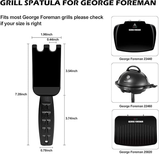 XYK Grill Spatula Scraper for George Foreman Indoor Grills and Other Indoor Grills with Grooves, Heat Resistant Cleaner Tool, Comfortable Grip