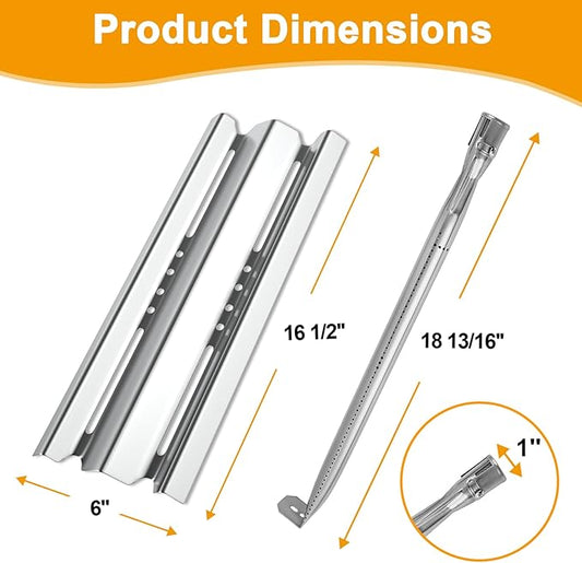 Grill Replacement Parts for Napoleon LEX 485/605/730 Series, Stainless Steel Heat Plate Shields and Grill Burners for Napoleon Built-in LEX, Mirage 485/605 LE LD485 Series Gas Grill Accessories