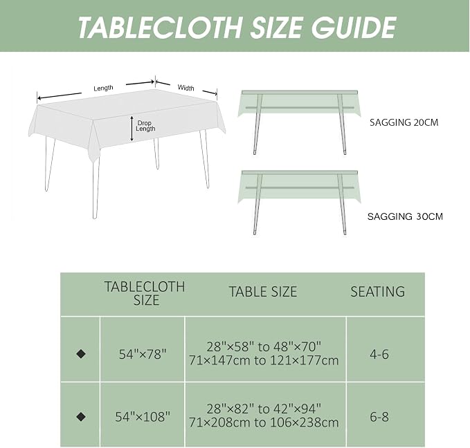 AIRCOWRIE Waterproof Vinyl Tablecloths, Heavy Duty Oil Spill Proof Plastic Table Cloth with Soft-Touch Finish, Wipe Clean PVC Table Cover for Indoor and Outdoor Use (Green Leaf, 54”×120”, Rectangle)