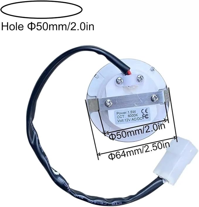 2x Stainless Steel 1.5W 12V Recessed Kitchen Smoke Exhaust Light LED Cabinet Light Stove Hood Light Lamp White 6000K