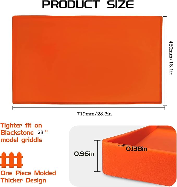 Silicone Protective Cover for 28" Blackstone Griddle,Heavy Duty Food Grade Silicone Grill Mat, Protect Griddle from Rodents, Insects, Debris, and Rust,All Season Cooking Protective Cover