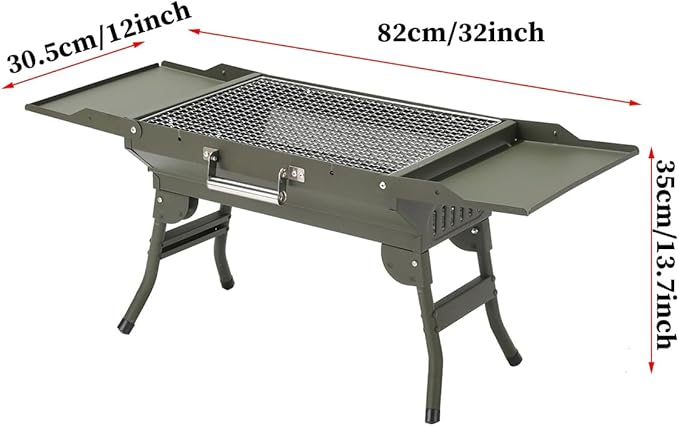 Barbecue Grill, Metal Small Camping Charcoal Grills Folding Portable Lightweight Portable BBQ Charcoal Grill for Outdoor Camping Hiking Picnics Backpacking Party