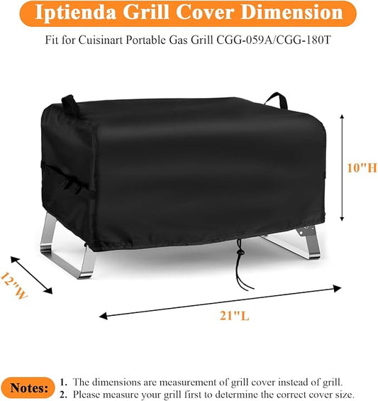 Grill Cover for Cuisinart CGG-059A/CGG-180T 21x12x10in