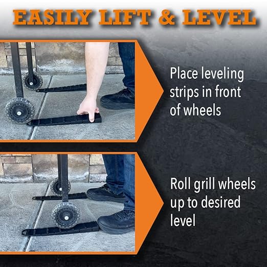 BBQ Butler Gator Tail - Leveling Shims for Grill - Plastic Wedges for Smokers, BBQs and Griddles - Cabinet Leveling Blocks- Hard Leveling Wedge - 2 Pack