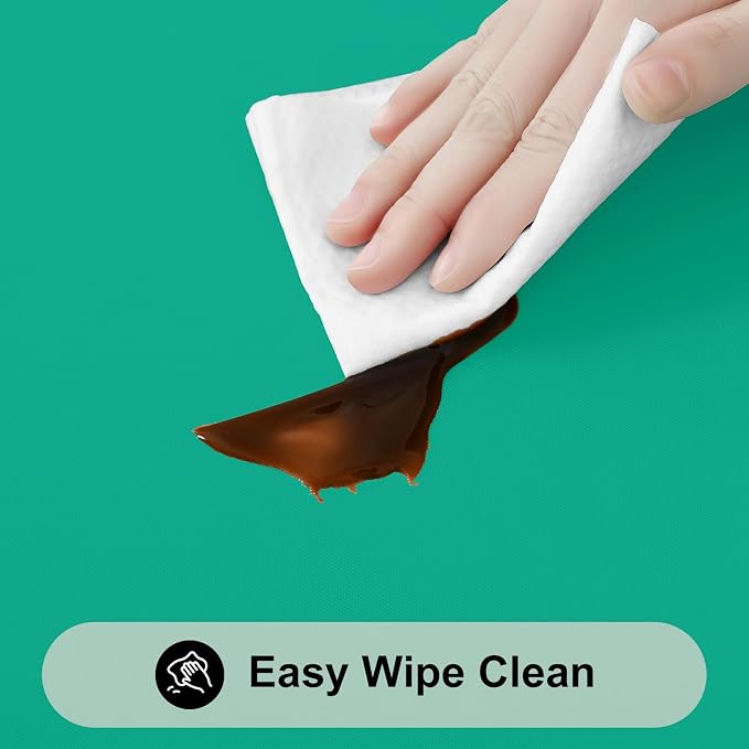 Smiry Rectangle Tablecloth, Elastic Fitted Flannel Backed Vinyl Tablecloths for 6ft Folding Tables, Waterproof Wipeable Table Covers for Indoor, Outdoor, Camping and Picnic (Green, 30"x72")