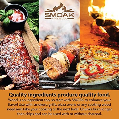 Smoak Firewood’s Cooking Wood Chunks (Competition Grade) USDA Certified for Smoking, Grilling or Barbequing (White Oak 25-30lbs 1728 Cubic in.)