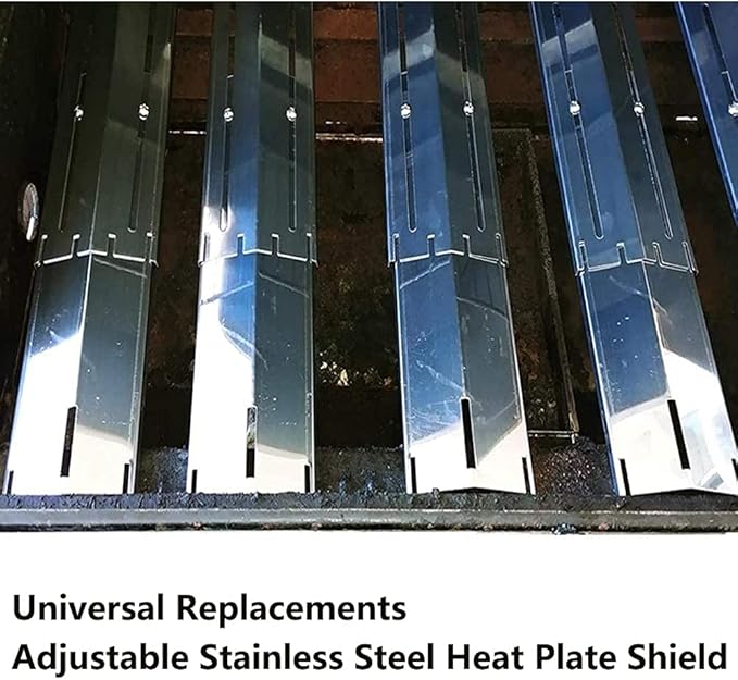 KEESHA Universal Heat Plates Tent Shield Grill Parts Stainless Steel Adjustable Burner Cover Flame Tamer for Nexgrill Parts Charbroil and Other Barbecue Gas Grill