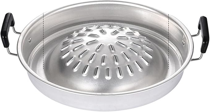 Haofy Aluminum Charcoal Grill Hot Pot 2 in 1 with Adjustable Vent Control - Portable BBQ Grill Pan for Tailgating Camping Backyard Parties (L)