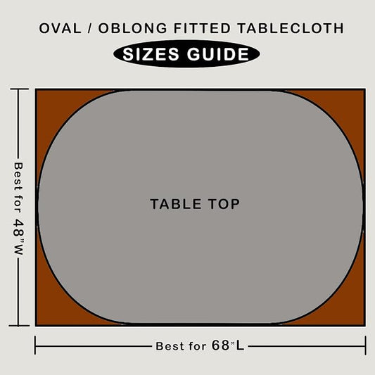 LIBERECOO Oval Tablecloth Vinyl Fitted Elastic Edge with Flannel Backing - Fits 48 x 68 Inch Oval Table - Sunflower - Elastic Edged for Secure Fit, Waterproof Wipeable Table Cover